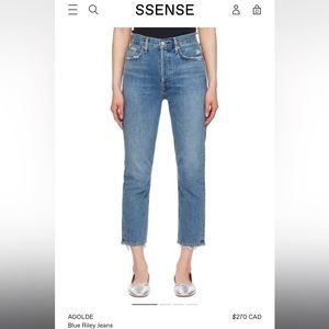 AGOLDE size 30 Riley jeans blue